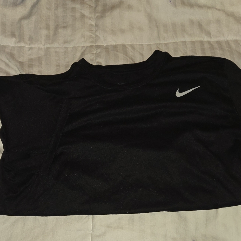 Nike Black Tee with White Swoosh